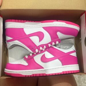 Nike Women’s Dunk Low Hot Pink & White Sneakers